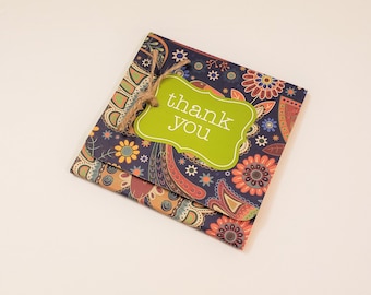 Paisley Sticky Notes Pad/Paisley Notepad/Thank You Gift/Dark Blue Paisley Notepad/Lined Note Pad/Sticky Notes Pad