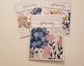 Sympathy Note Card Set - With Deepest Sympathy/Hydrangea Note Card Set/Sympathy Note Cards/Condolence Greeting Cards/Note Card Set -Sympathy