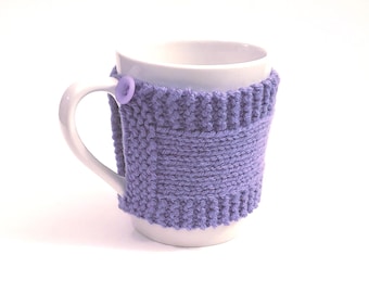 Lavender Knitted Mug Cozy/Purple Knitted Mug Cozy/Knitted Mug Cozy/Mug Cozy/Lavender Mug Sweater/Purple Mug Sweater/Mug Sweater/Cup Cozy