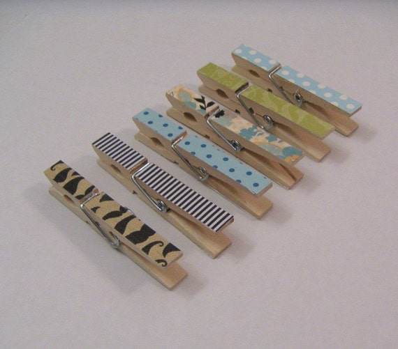 Altered Clothespin Clips/Set of 6 Altered Clothespin | Etsy