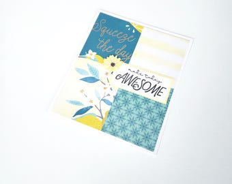 Any Occasion Handmade Greeting Card with Flowers and Lemons - Make Today Awesome