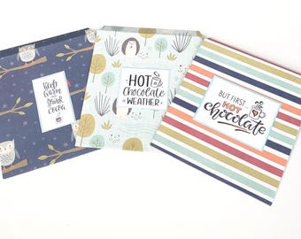 Hot Cocoa Packet Envelope Set/Hot Chocolate Favors/Cocoa Packet Envelope/Set of Hot Cocoa Favor Envelopes