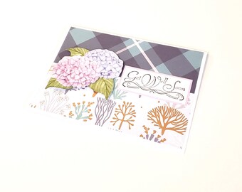 Get Well Soon Greeting Card with Hydrangeas/Get Well Card/Illness Recovery Card/Encouragement Card/Hydrangea Greeting Card/Hydrangea
