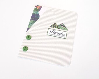 Suit and Necktie Card - Thanks So Much/Thank You Card/Masculine Thank You Card/Necktie Note Card/Masculine Greeting Card