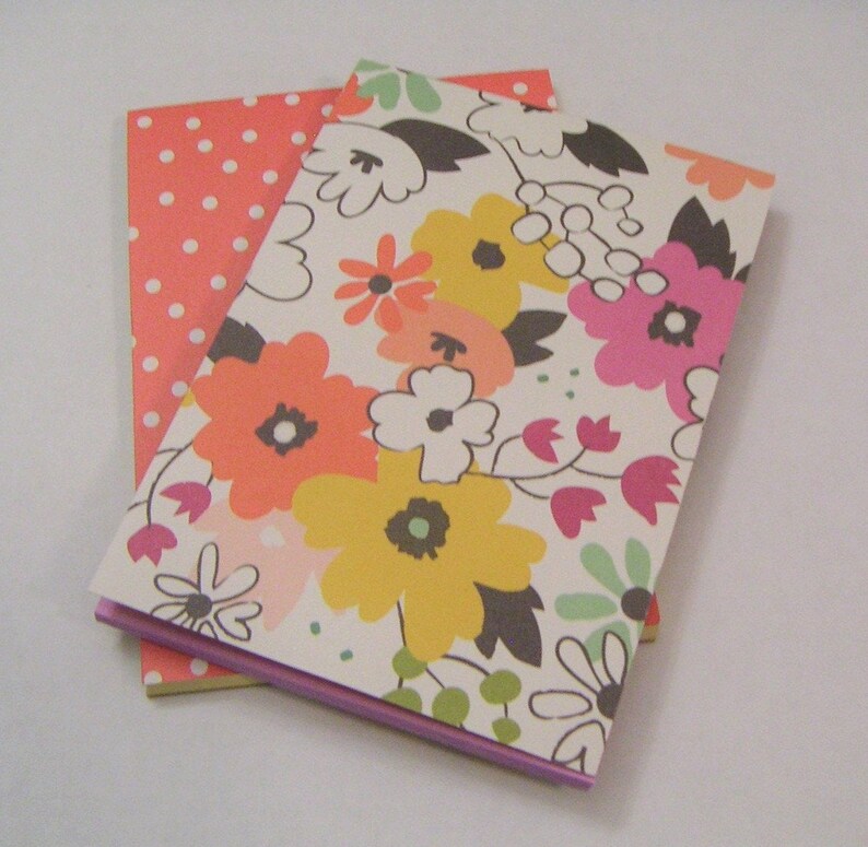 Set of 2 Scratch Pad Journals/Scratch Pad Notebooks/Floral and Etsy