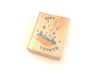 Baby Shower Rubber Stamp/Rubber Stamp/Cardmaking and Scrapbooking Supplies/Paper Crafting Supplies/Baby Shower Stamp