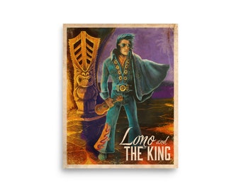 Elvis Lono And The King Vintage Poster Tiki Bar Music Hawaii