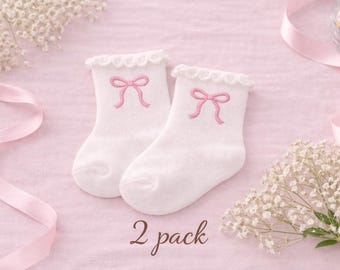 Personliga babystrumpor, broderade namnstrumpor, specialanpassade nyföddstrumpor, set med fotledsstrumpor till babyflicka, bomullsstrumpor till spädbarn, babyshowerpresent
