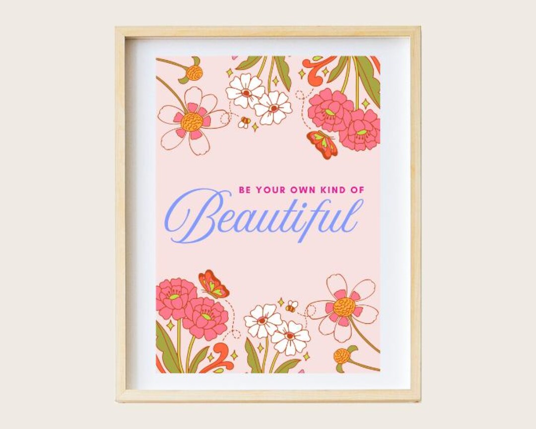 Inspirational Quote Art Print | Floral Bedroom Wall Decor - Etsy