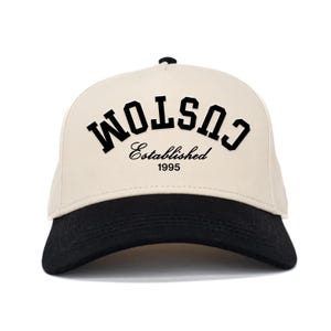 Gorra bordada con texto al revés personalizada Gorra snapback personalizada de dos tonos Gorra escolar personalizada Crea tu propia gorra de dos tonos Personaliza tu gorra con texto