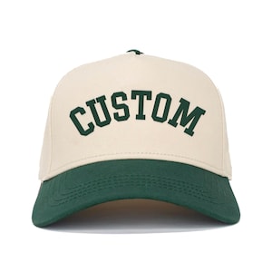 Custom Two Tone Hat Embroidered Hat Five Panel Two Tone Custom Hat Western Snapback Hat Unisex Custom Trendy Two Tone Hat Natural Red Hat