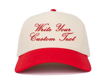 Custom text  Embroidered two tone Hat Personalized Dad Cap Embroidery Logo baseball hat Your own text monogram Bachelorette cap, Custom Hat