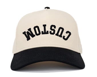 Gorra snapback personalizada de dos tonos al revés Gorra personalizada de dos tonos Gorra escolar personalizada bordada Crea tu propia gorra de dos tonos Gorra bordada personalizada