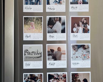 Imán para nevera con calendario 2026, imanes con fotos personalizados, regalo familiar, imanes a presión, regalo corporativo, calendario mensual, decoración para nevera, set de fotos