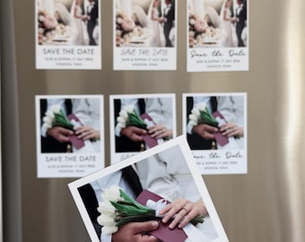 Imanes personalizados para guardar la fecha, invitaciones de boda personalizadas, regalos de fiesta, regalos de boda, regalos de compromiso, códigos QR, imanes premium