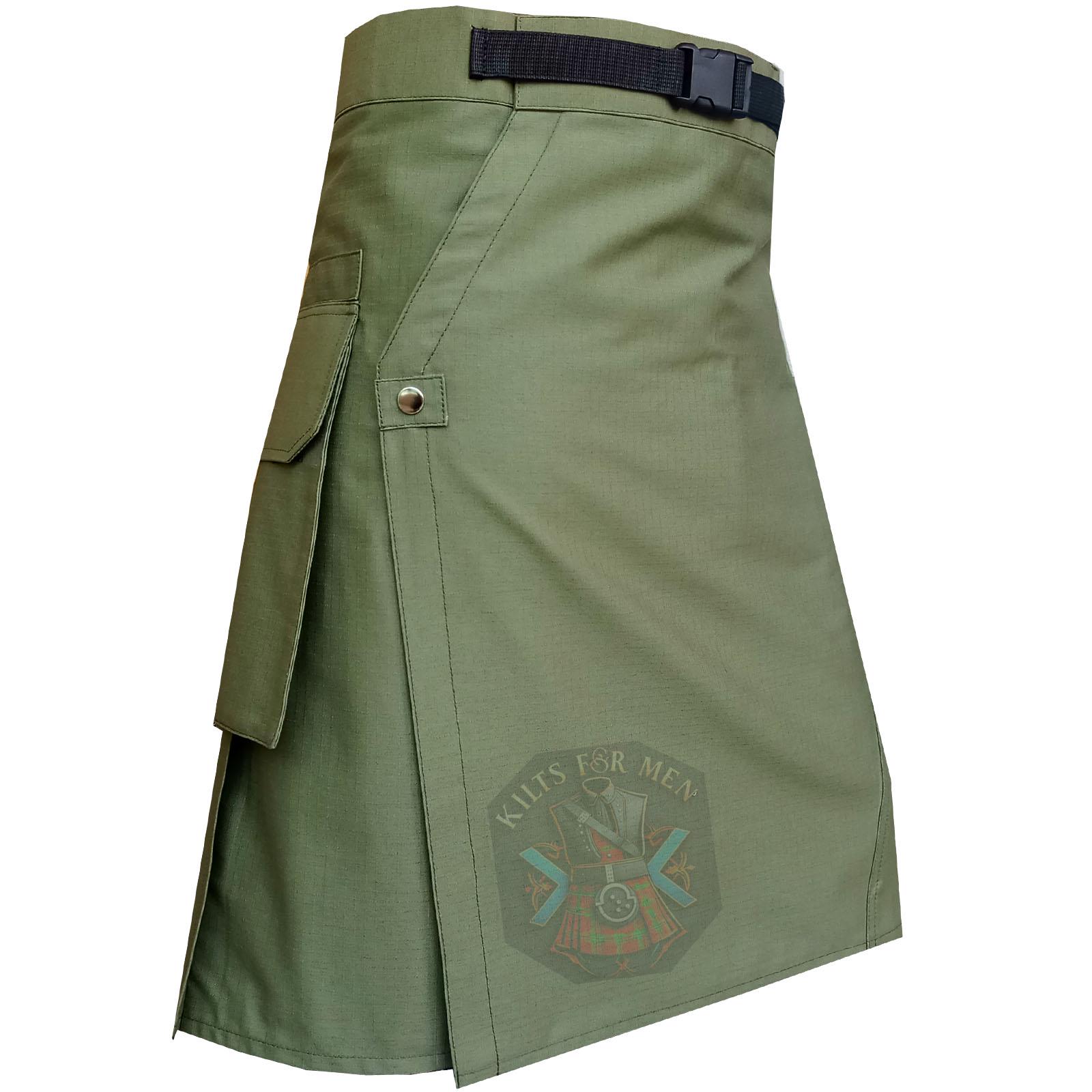 Olive Green Ripstop Hiking Kilt: Scottish Outdoor Utility Kilt - Etsy