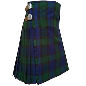 Black Watch Tartan Kilt: Heavyweight Scottish Kilt, Adjustable Waist