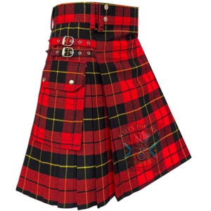 Wallace Tartan Kilt Kilt: Moderne schottische Arbeitskleidung mit Taschen