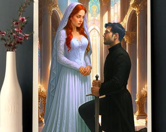 Poppy und Casteel Fanart-Druck | From Blood and Ash von Jennifer L. Armentrout | Fantasy-Romantik-Wandkunst