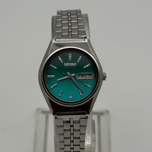 Vintage Seiko Quartz Ladies Watch 3423-0020 Turquoise Dial With