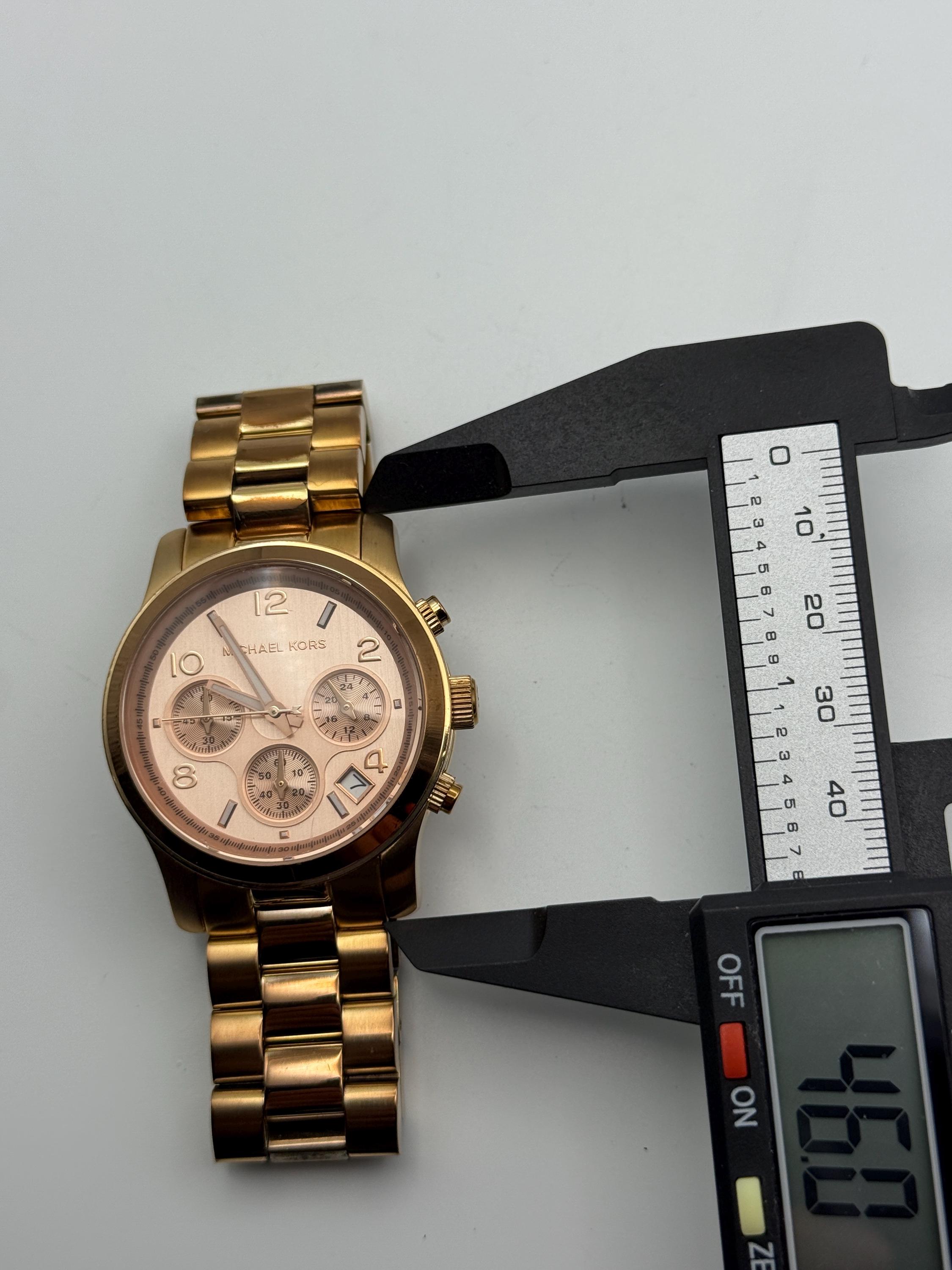 Michael Kors Chronograph Runway Rose Gold Watch MK5128 Extra Links & Working Mk5128 Michael Kors MICHEAL KORS Runway Watch Rose Gold Mid  main image 3