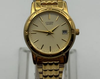 Vintage Citizen Elegance 6010-H04538 Gold & Silver Tone Silver Dial Classic Quartz Watch