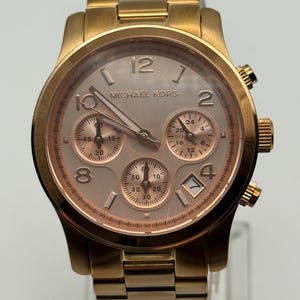 Michael Kors Unisex Watch MK5425 Chronograph Rose Gold Tone Extra Links Worki MICHAEL KORS ROSE GOLD TONE CHRONOGRAPH WATCH MK5425 New  main image 4