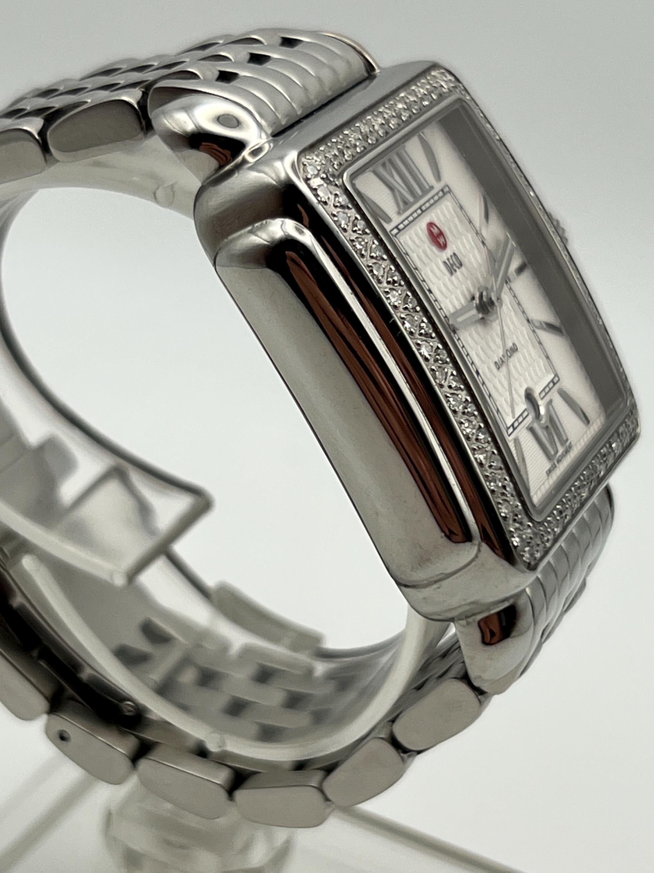 Michele Signature Deco Diamond Guilloché Dial Michele Signature Deco Diamond Silver Guilloche Dial Steel  main image 2