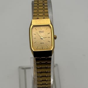 Vintage Seiko SX Quartz Womens Tank Watch Gold on Gold Tone  display picture 1