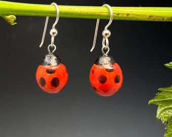 Ladybug earrings by Margaret Wozniak