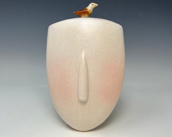 Cycladic Head with bird #1 by Margaret Wozniak - sculpture