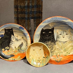 Cats in the Landscape large platter by Margaret Wozniak image 5