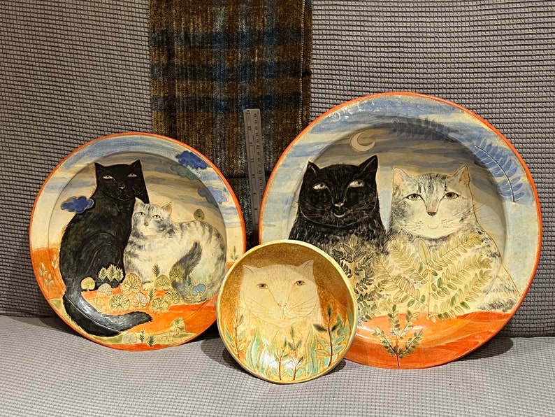 Cats in the Landscape large platter by Margaret Wozniak image 5