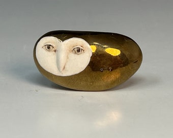 Golden Owl brooch by Margaret Wozniak