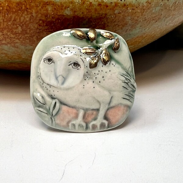 Owl brooch by Margaret Wozniak