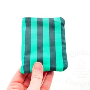 Billetera plegable, Billetera con cremallera, Billetera de algodón hecha a mano, Billetera pequeña, Billetera con broche, Billetera con cremallera, Triángulo negro, Menta y gris, Rayado