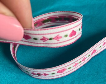 TRUE LOVE ribbon bubblegum PINK hearts on White