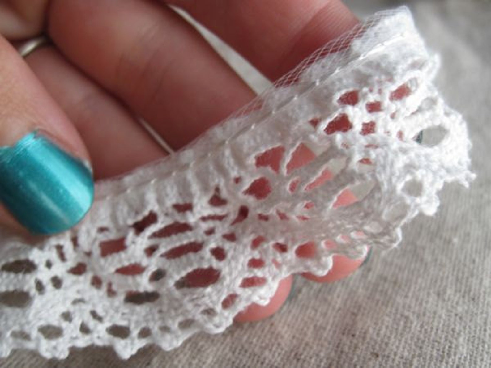WHITE Geo Flower Crochet Ruffle Lace - Etsy