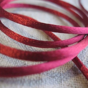 Raspberry Wine satin cording