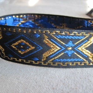 Diamant X geometrix Jacquardband in GOLD und Royal BLAU