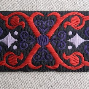 RED celtic X jacquard ribbon