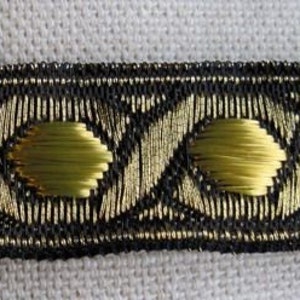 Celtic Chain Metallic Jacquard Ribbon in Antique YELLOW and GOLD