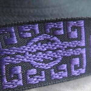 Zen jacquard woven ribbon in PURPLE and BLACK
