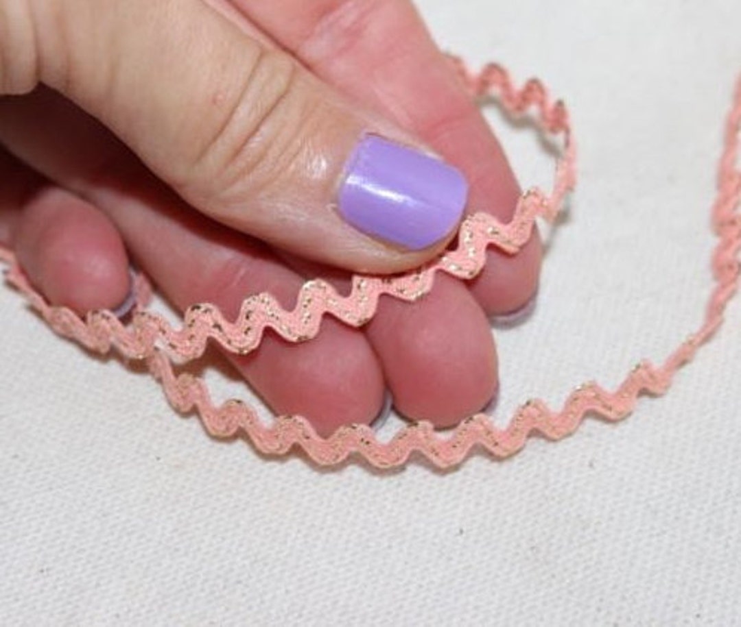 Peach Coloured Ric Rac PEACH and Metallic GOLD Stitch MINI Ric Rac - Etsy