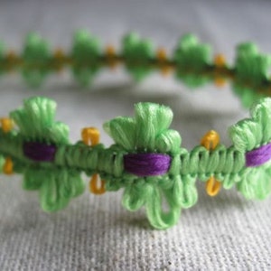 LIME green and GRAPE flower trim