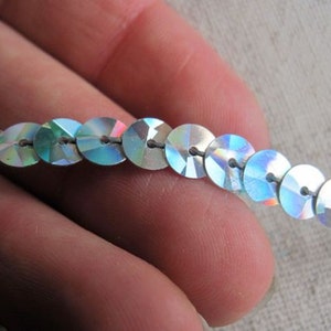 SILVER hologram single slung sequins