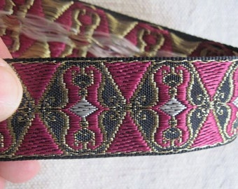 Ailes de Sy jacquard GOLD et ruban FUCHSIA