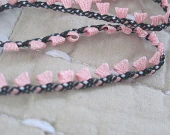 edging PINK and BLACK braid trim