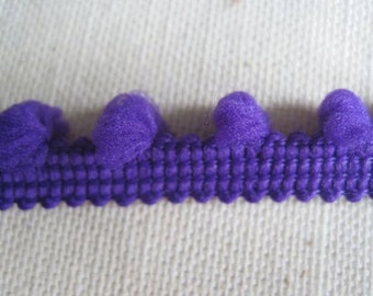 mini pom pom puff trim in PURPLE