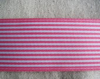 PINK and WHITE Stripes wide Ribbon